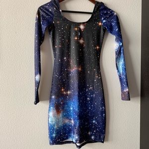 Blackmilk Blue Galaxy Long Sleeve Dress